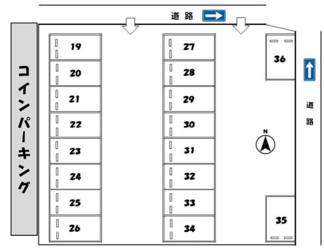 相川加藤パーキングの駐車配置図