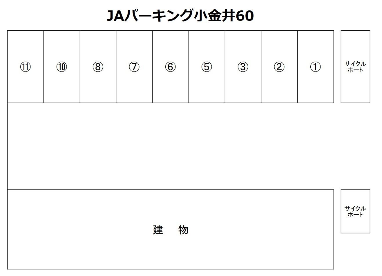 JAパーキング小金井60の駐車配置図