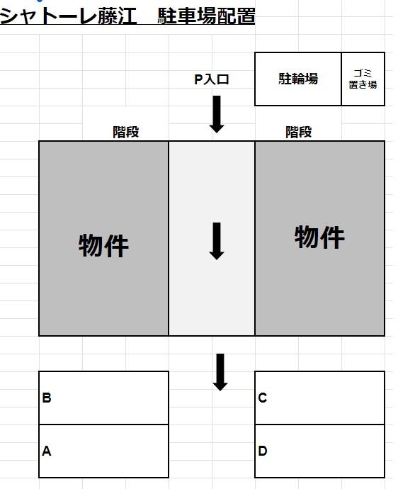 シャトーレ藤江の駐車配置図