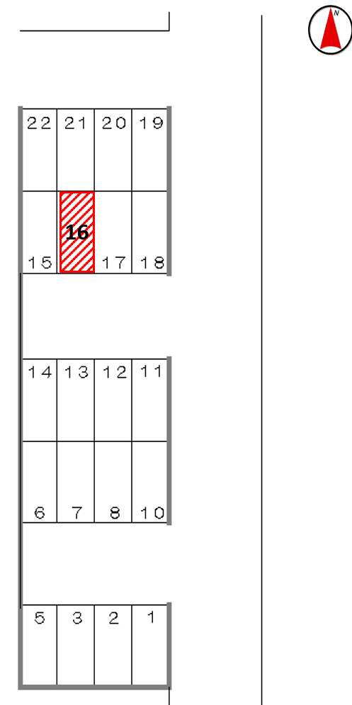 細田第37モータープールの駐車配置図