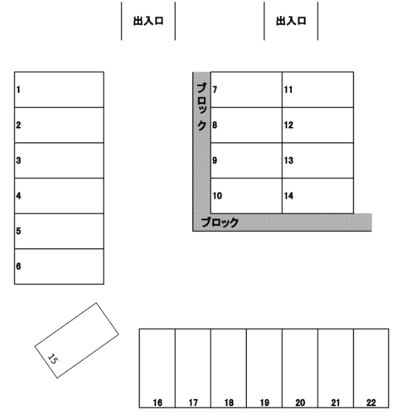 関口中尾パーキングの駐車配置図