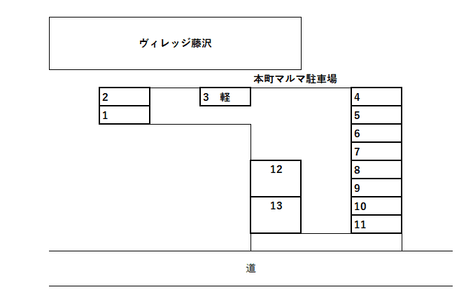 本町マルマ駐車場の駐車配置図