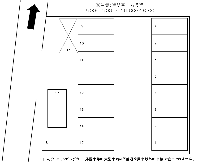 相原第４駐車場の駐車配置図