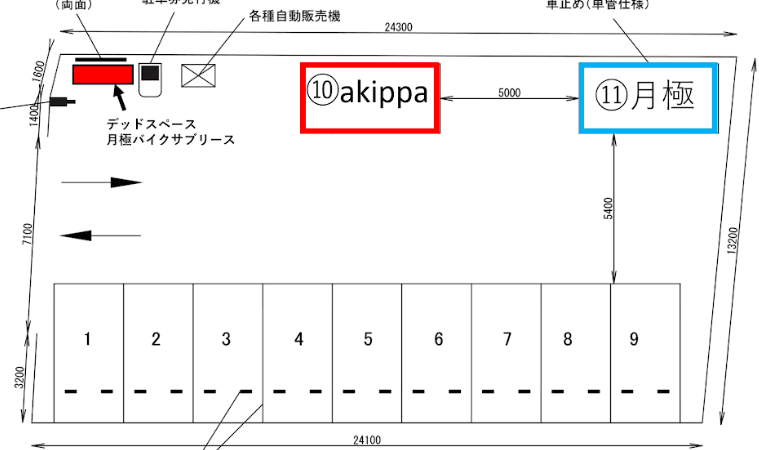 妙興寺駅前第１の駐車配置図