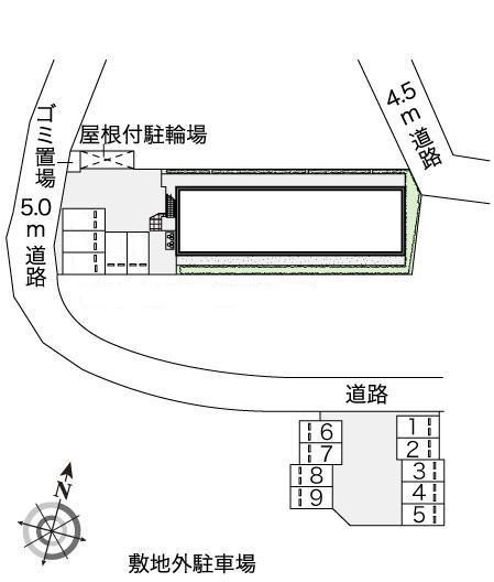 屋敷添(37446)　敷地外駐車場の駐車配置図