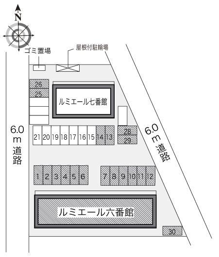 ルミエール六番館(22275)の駐車配置図