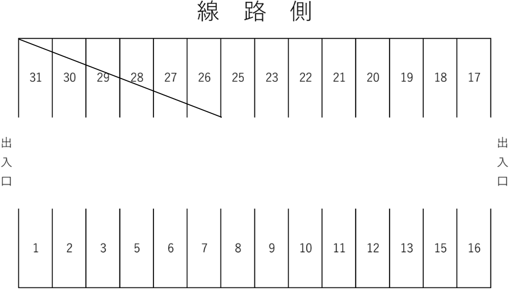 築地産業㈱第２駐車場の駐車配置図
