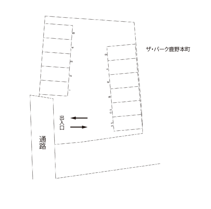ザ・パーク鹿野本町の駐車配置図