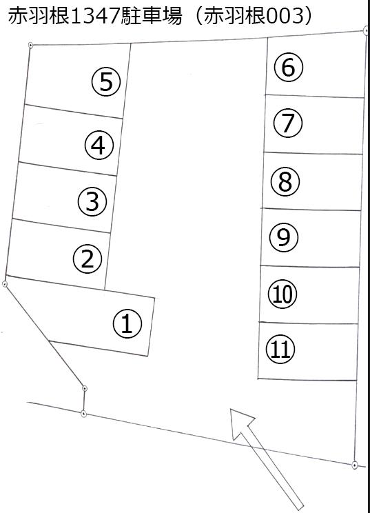 赤羽根1347駐車場（赤羽根003）の駐車配置図