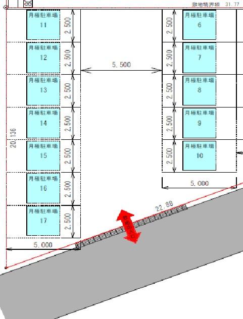 ライジ月極駐車場の駐車配置図