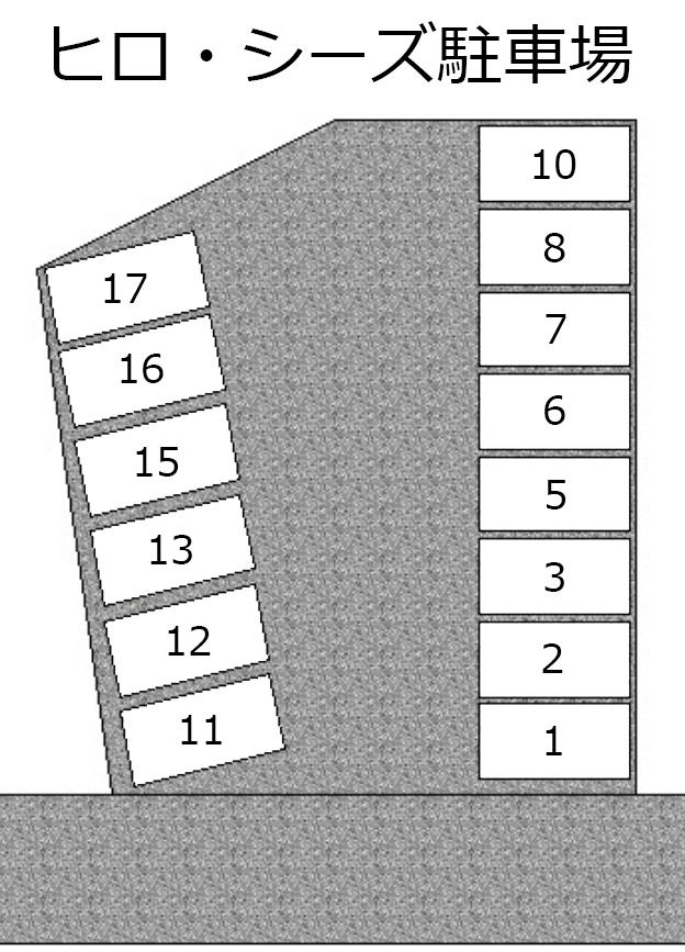 ヒロ・シーズ駐車場の駐車配置図