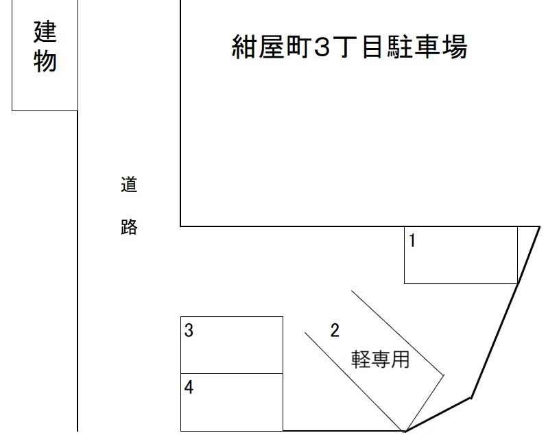 紺屋町3丁目駐車場の駐車配置図