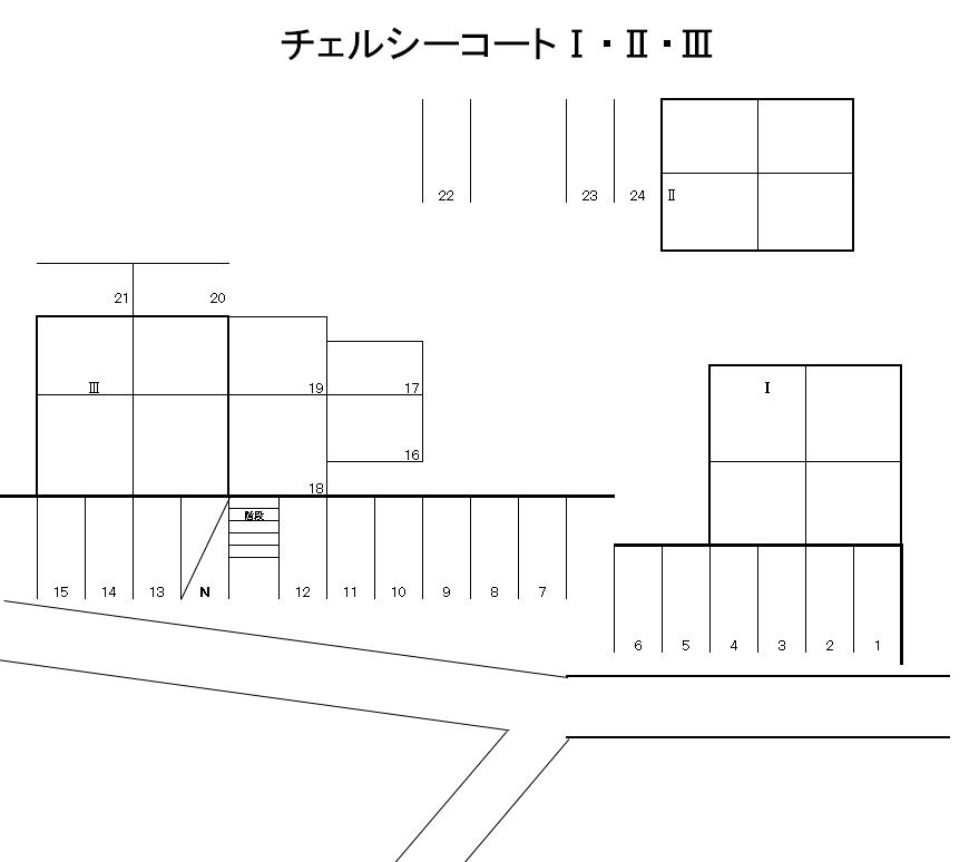 チェルシーコートの駐車配置図