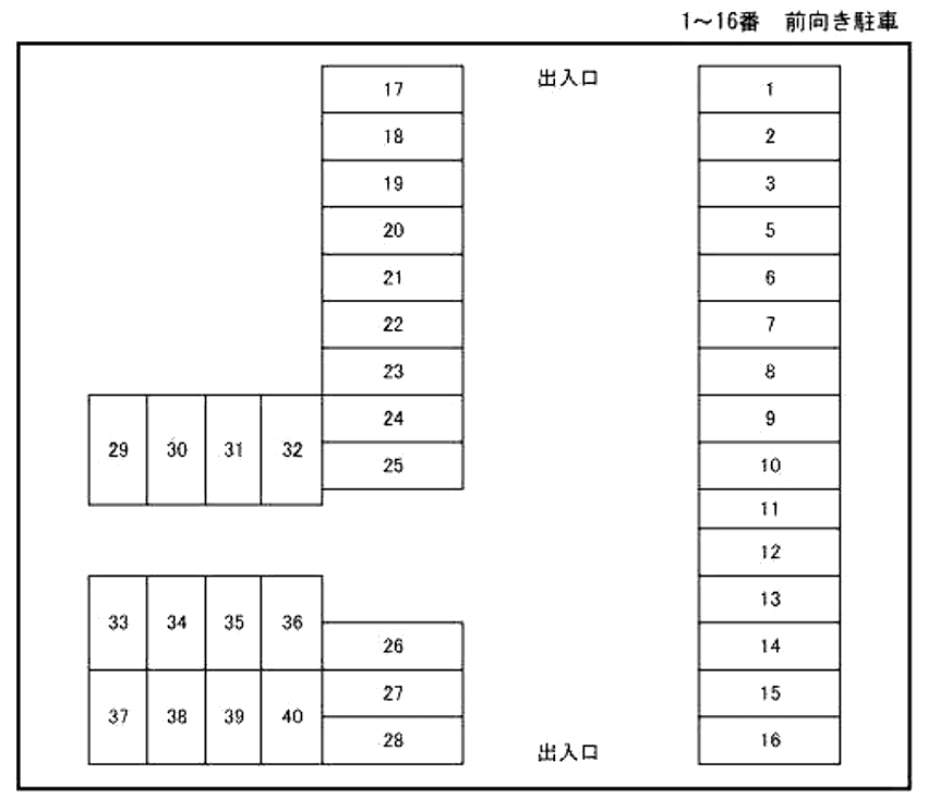吉田６丁目駐車場の駐車配置図