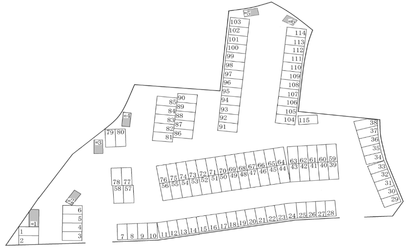 立明寺センター駐車場の駐車配置図