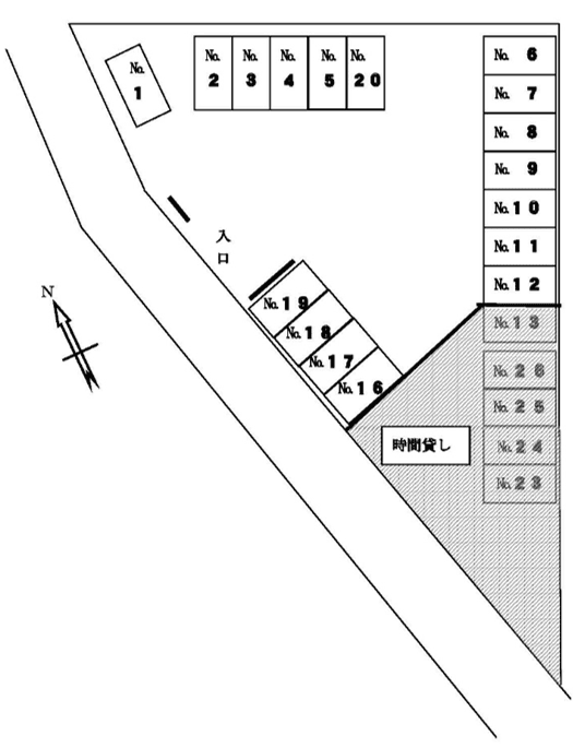 NK新横浜パーキングの駐車配置図