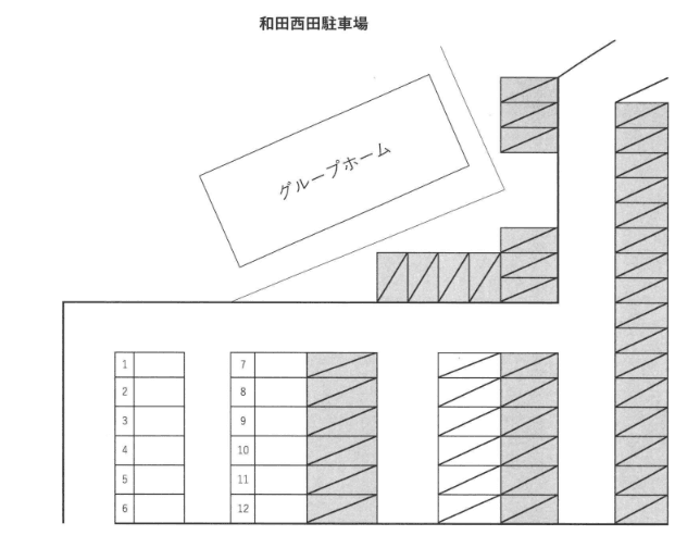 和田西田駐車場の駐車配置図
