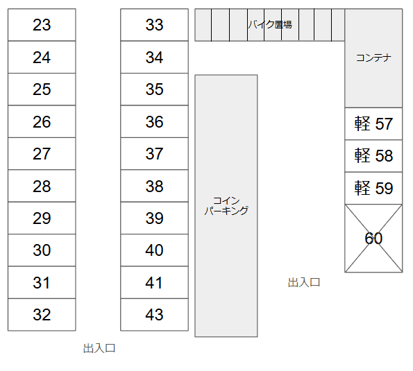 内田パーキングの駐車配置図