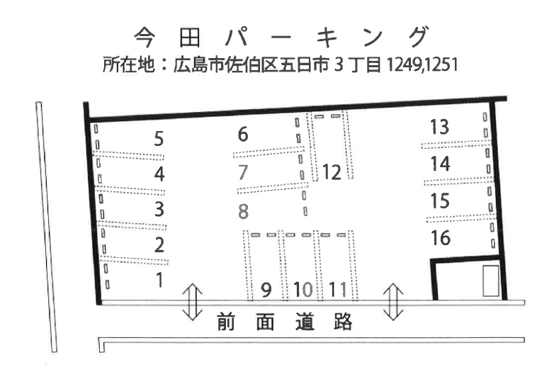 今田パーキングの駐車配置図