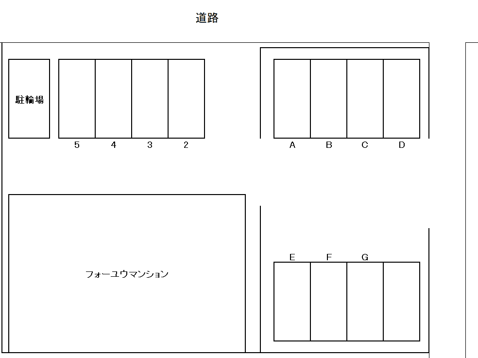 フォーユウマンション駐車場の駐車配置図