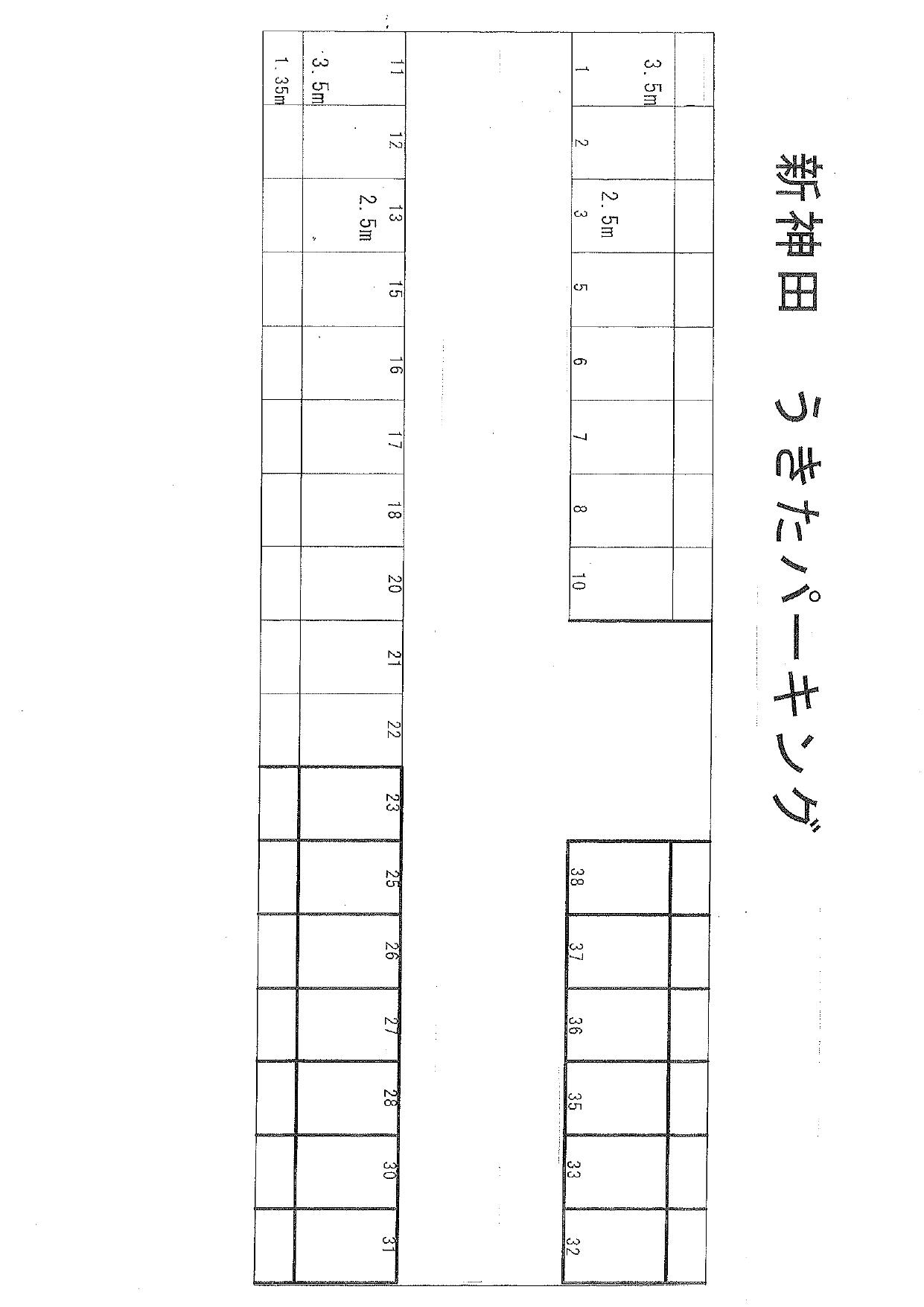浮田パーキングの駐車配置図