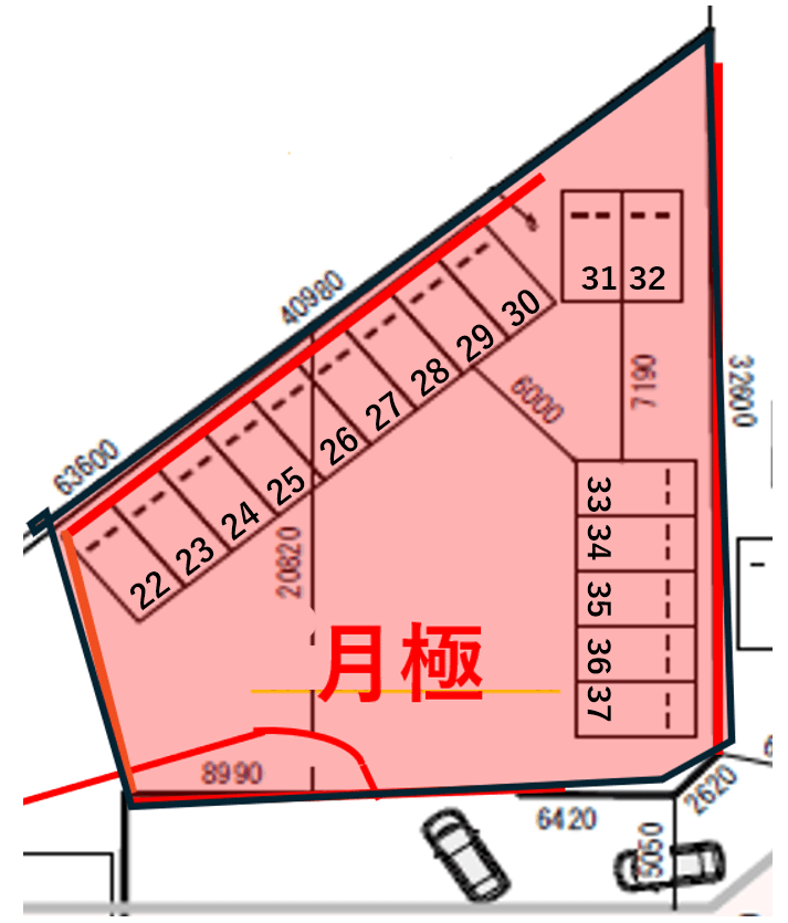 平塚市唐ヶ原第１【短期2026.01終了予定】の駐車配置図