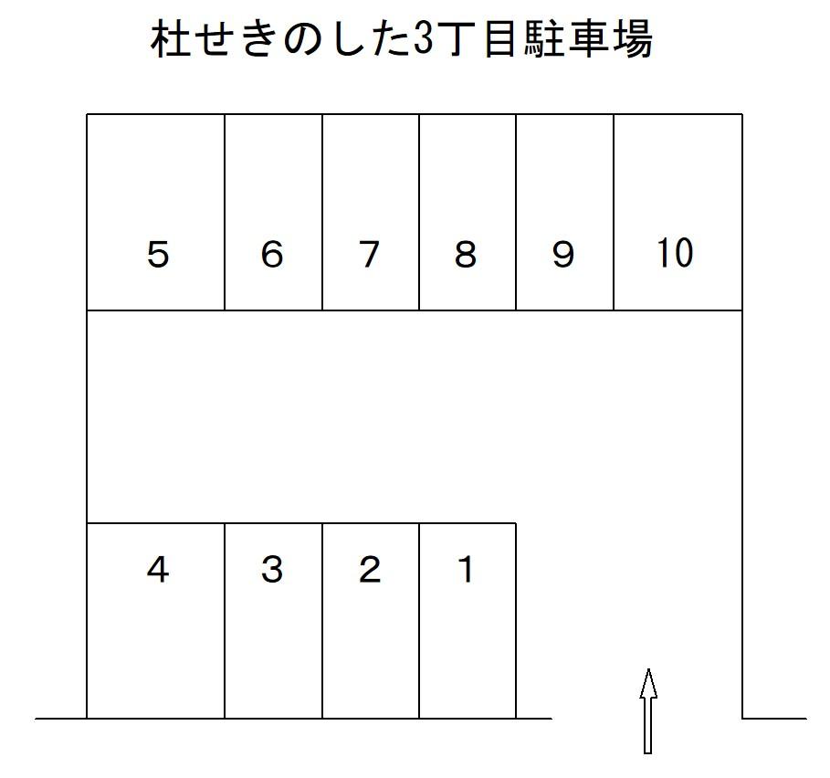杜せきのした3丁目駐車場の駐車配置図