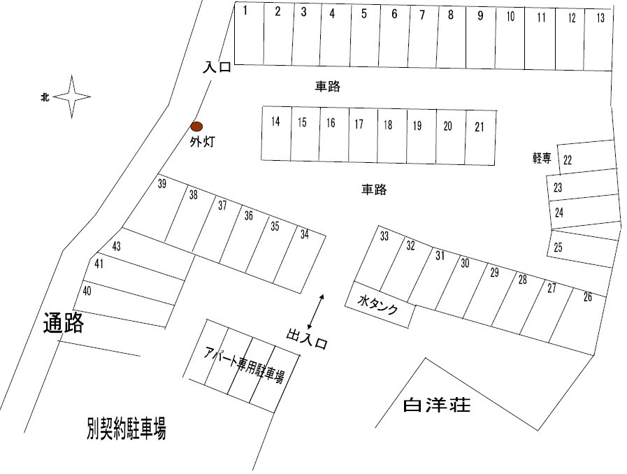 比嘉契約駐車場の駐車配置図