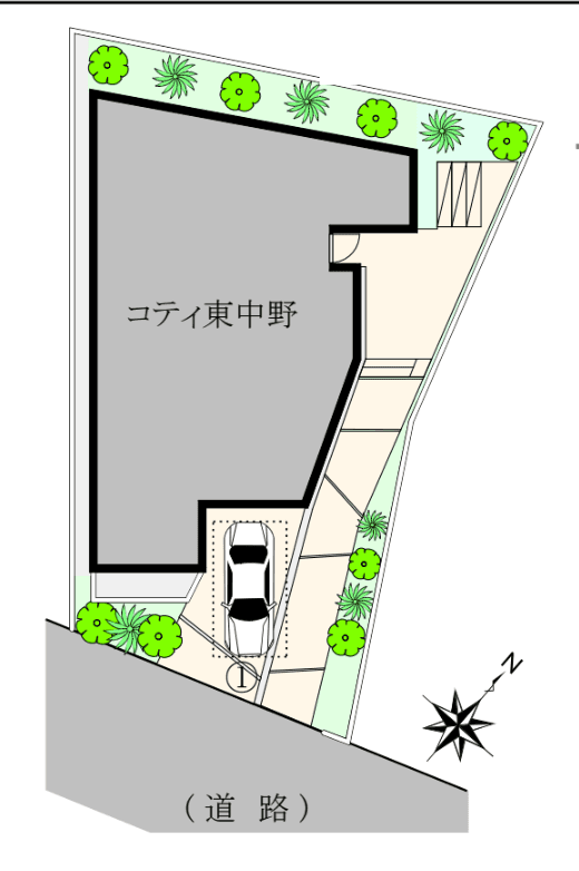 コティ東中野駐車場の駐車配置図