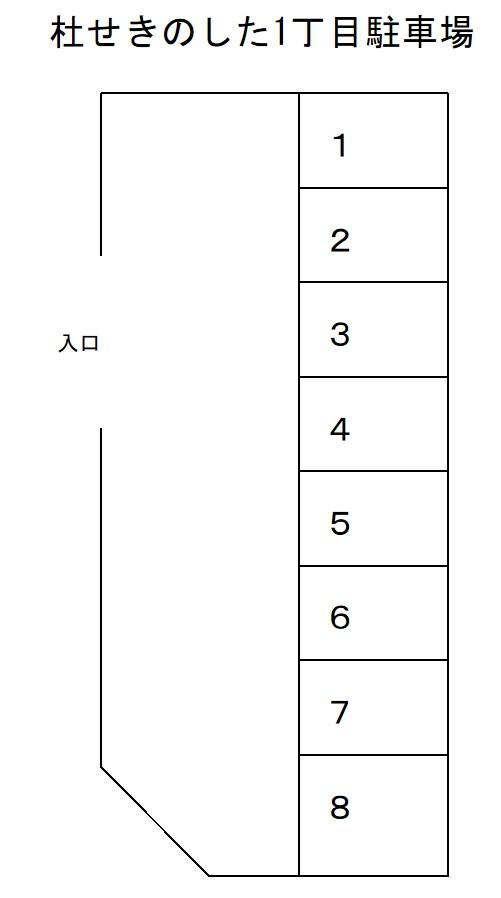 杜せきのした1丁目駐車場の駐車配置図