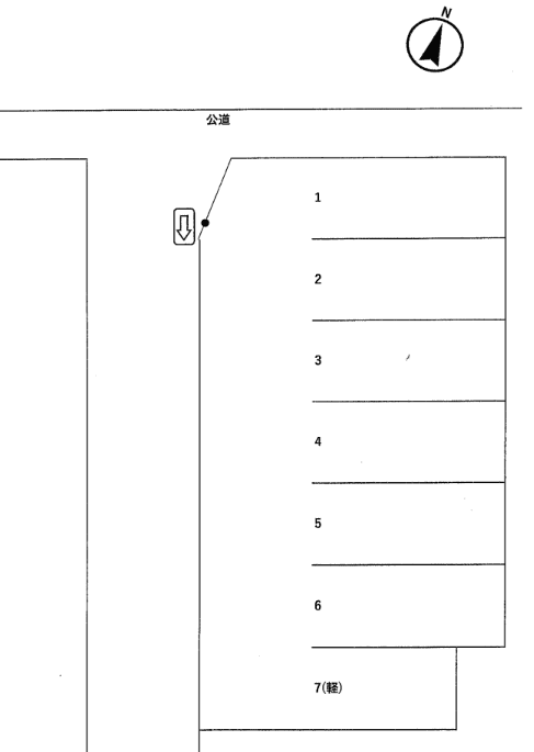 三谷町九舗60番2駐車場の駐車配置図