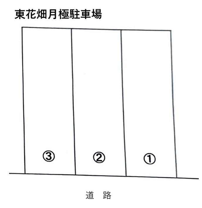 東花畑月極駐車場の駐車配置図