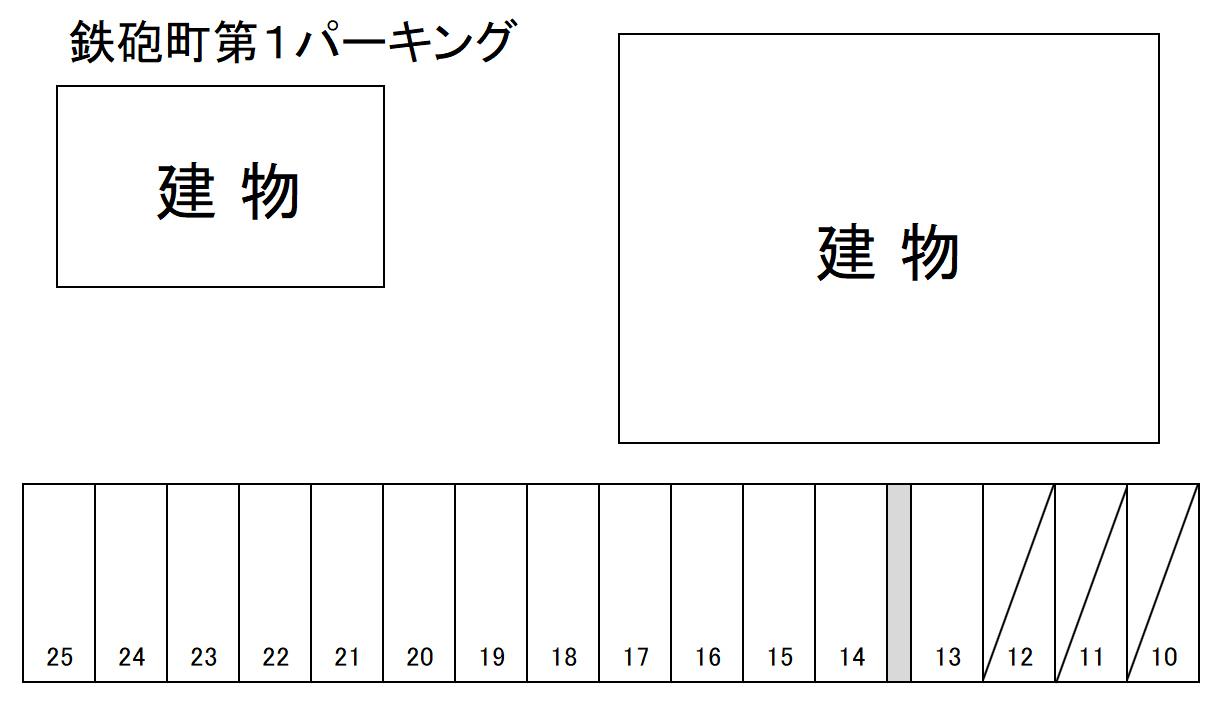 鉄砲町第１パーキングの駐車配置図