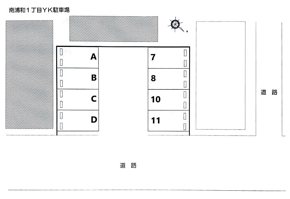 南浦和１丁目ＹＫ駐車場の駐車配置図