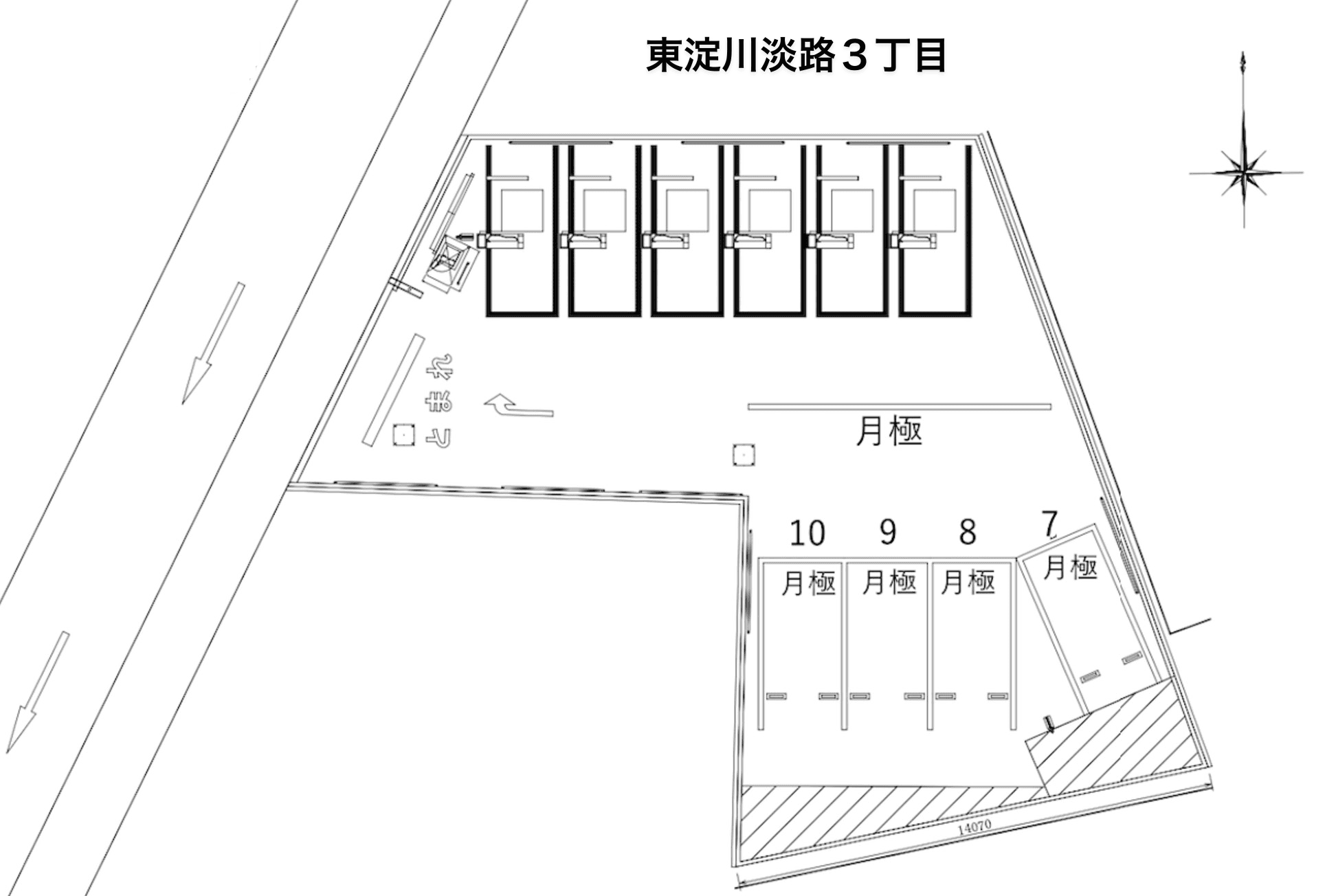 東淀川淡路３丁目の駐車配置図