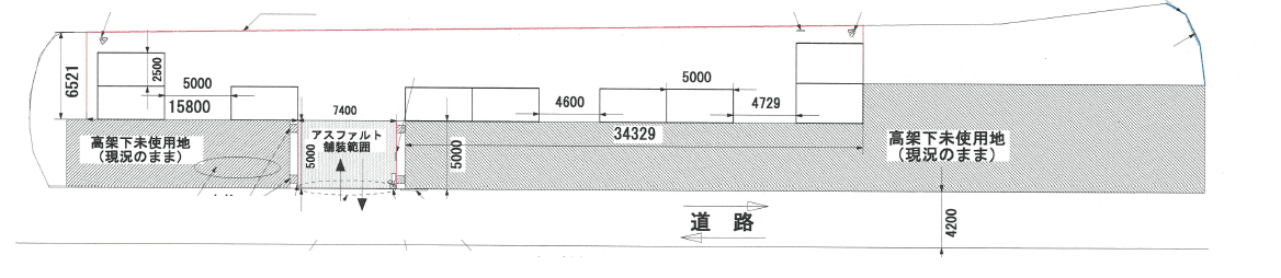 ラクピーライト東舞鶴高架下の駐車配置図