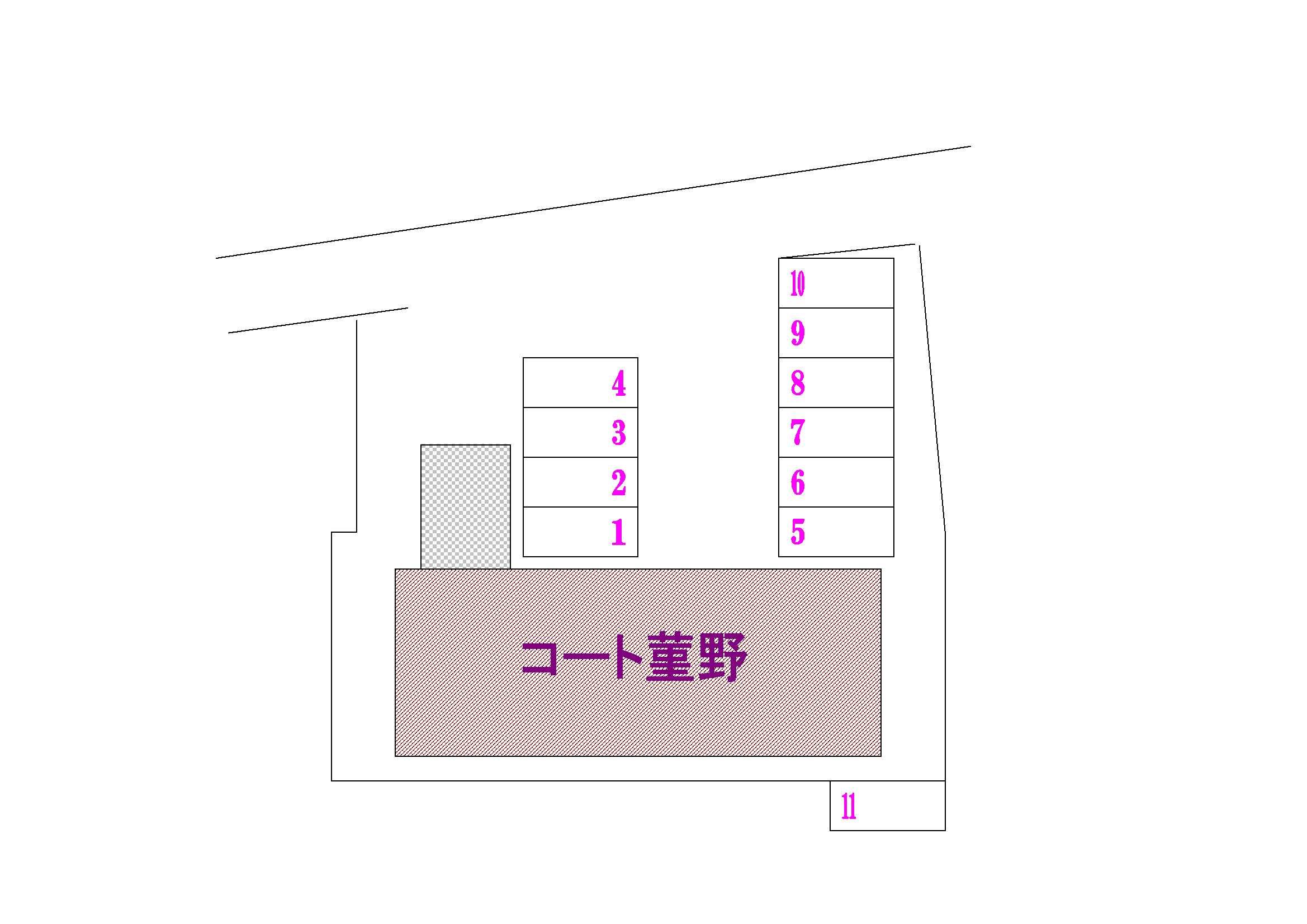 コート菫野駐車場の駐車配置図