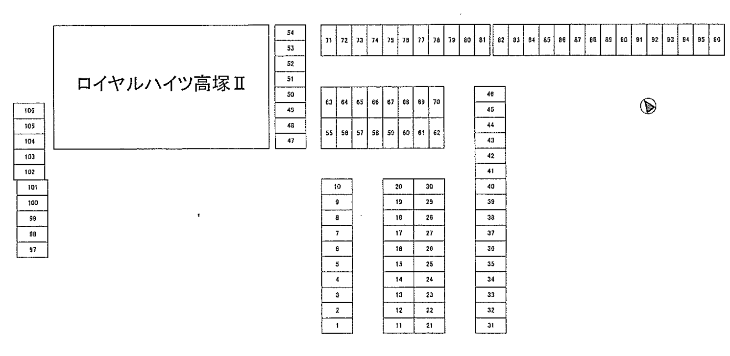 ロイヤルハイツ高塚Ⅱガレージの駐車配置図