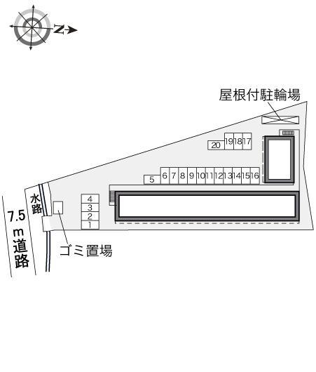 ヴィラージュＥ(33485)の駐車配置図