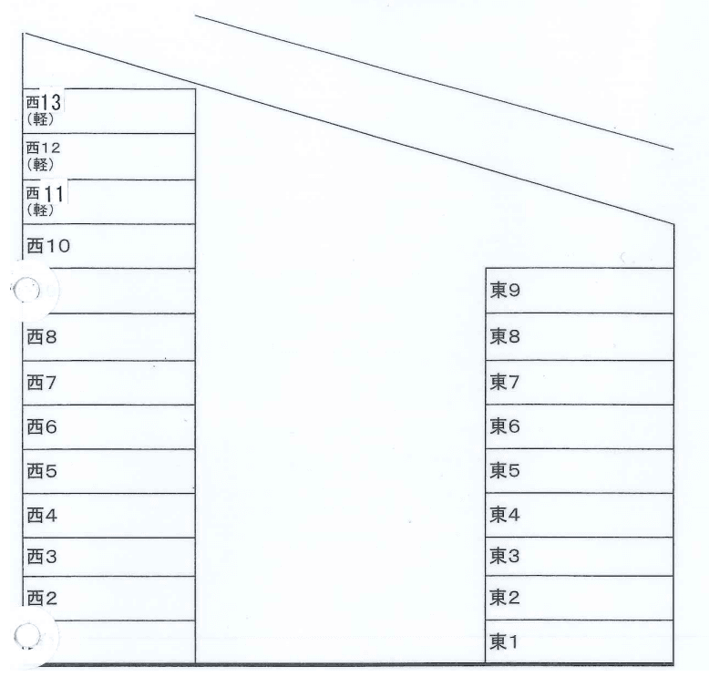 飯山南新開駐車場の駐車配置図