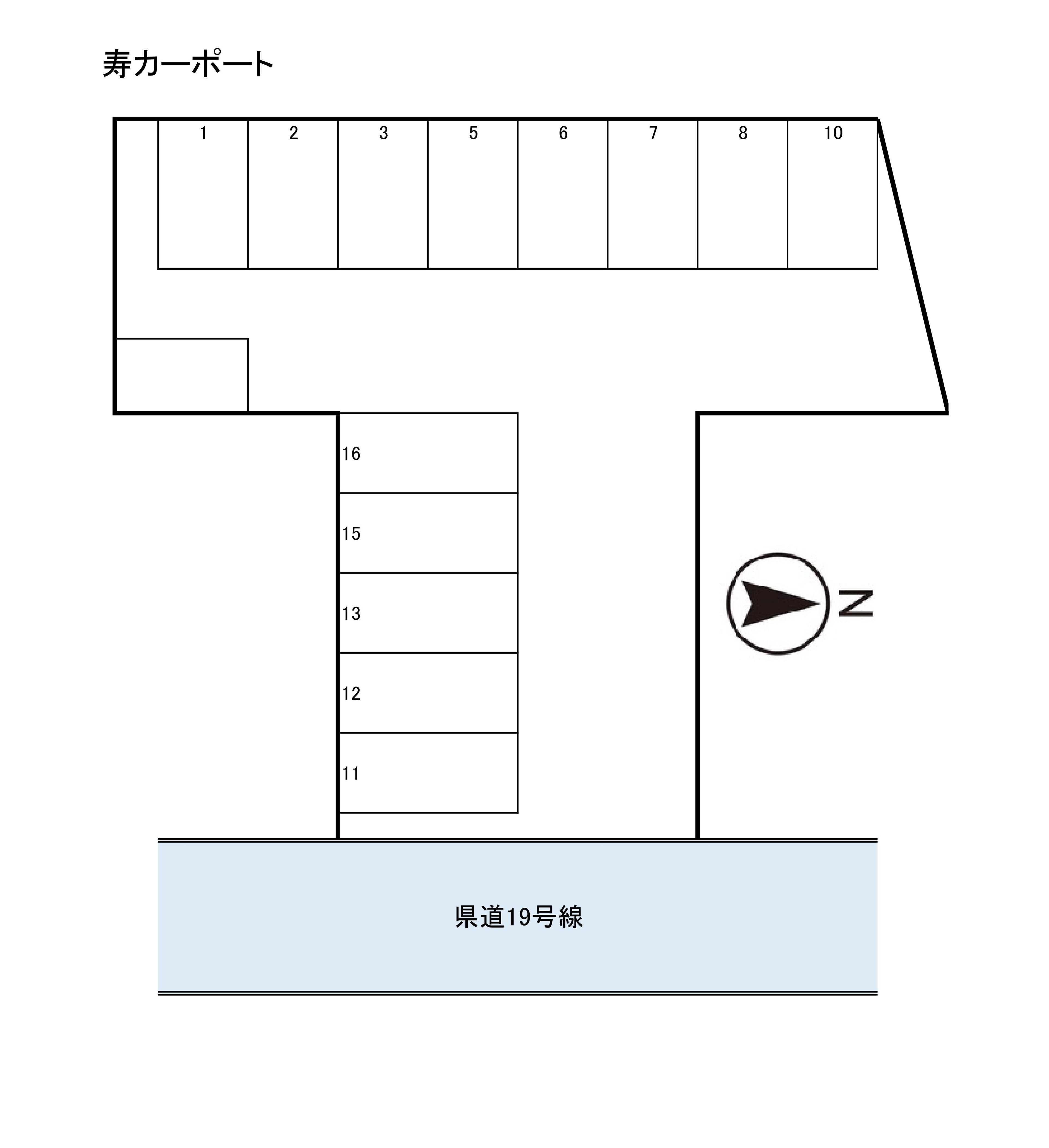 寿カーポートの駐車配置図