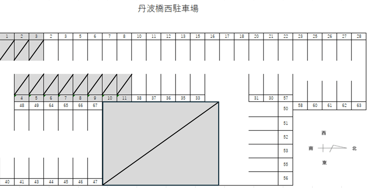 丹波橋西駐車場の駐車配置図