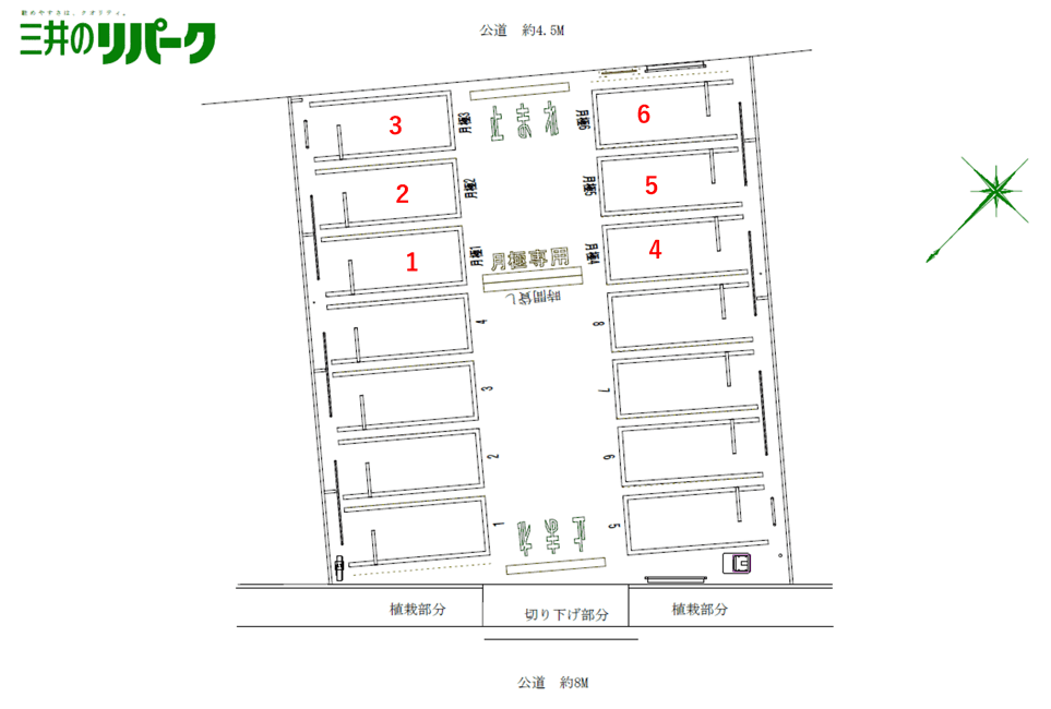 小机駅前第３の駐車配置図