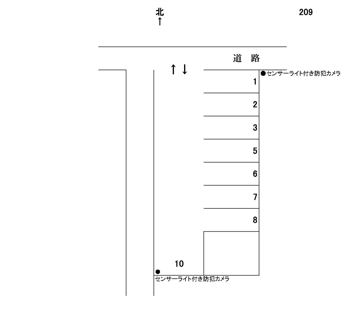 岩倉－209の駐車配置図
