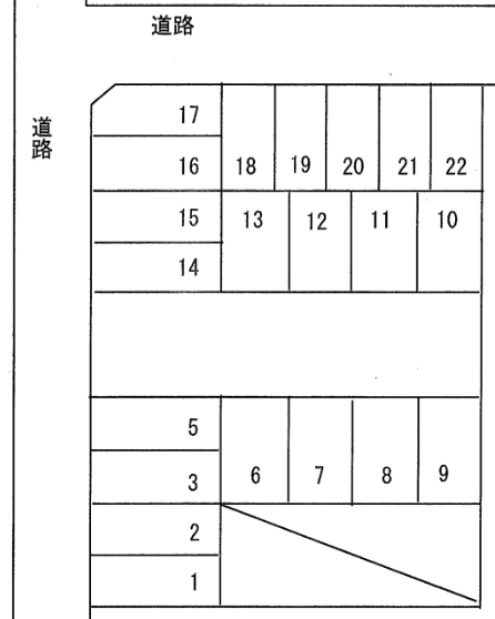 河口駐車場の駐車配置図