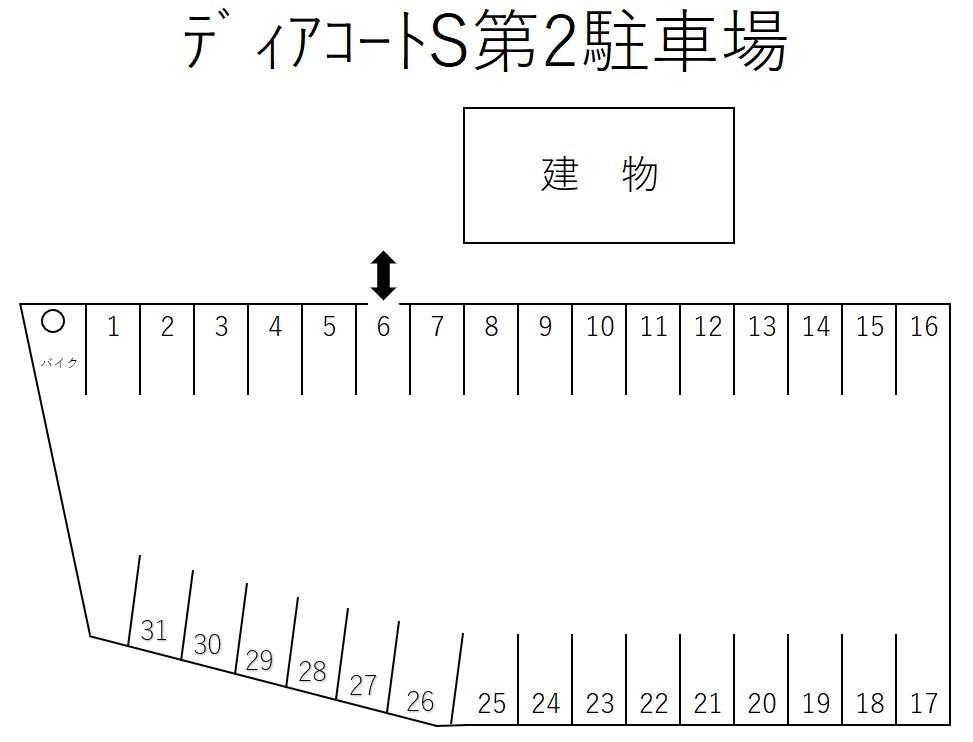ﾃﾞｨｱｺｰﾄS第2駐車場の駐車配置図