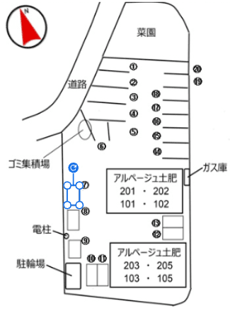 アルページュ土肥の駐車配置図