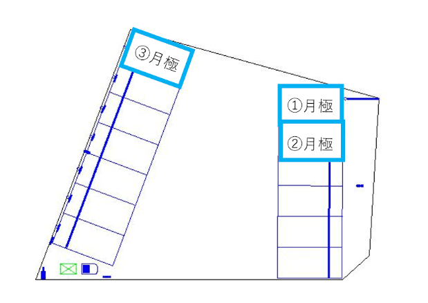 前後駅前第２の駐車配置図