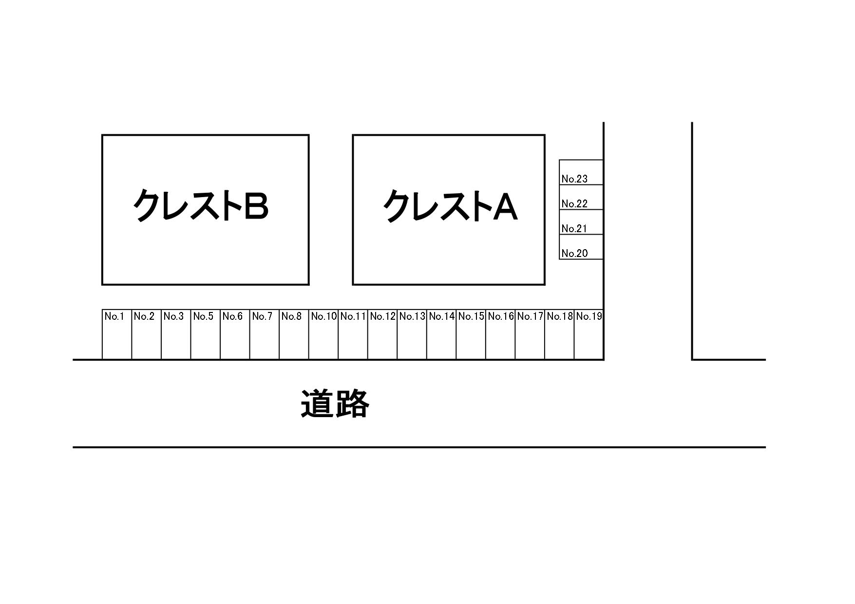 クレスト駐車場の駐車配置図