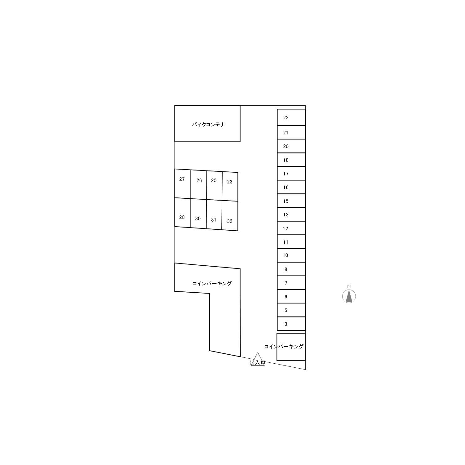 第3中林モータープールの駐車配置図